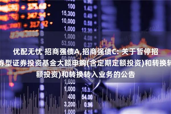 优配无忧 招商强债A,招商强债C: 关于暂停招商信用增强债券型证券投资基金大额申购(含定期定额投资)和转换转入业务的公告
